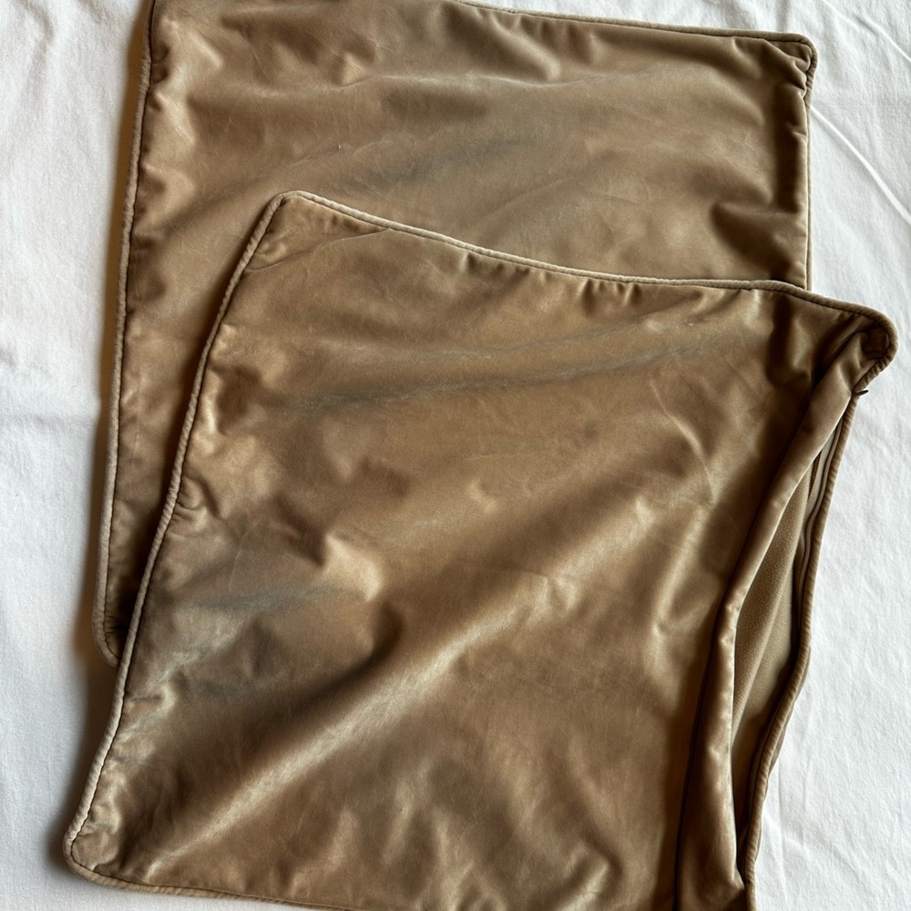 Tan Velvet 18” Pillowcases